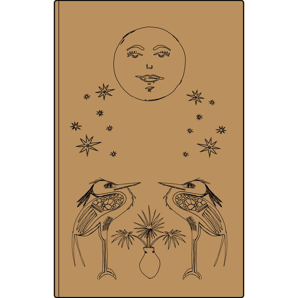 Engraved Vegan Leather Journal — Celestial Heron Notebook