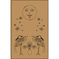 Engraved Vegan Leather Journal — Celestial Heron Notebook