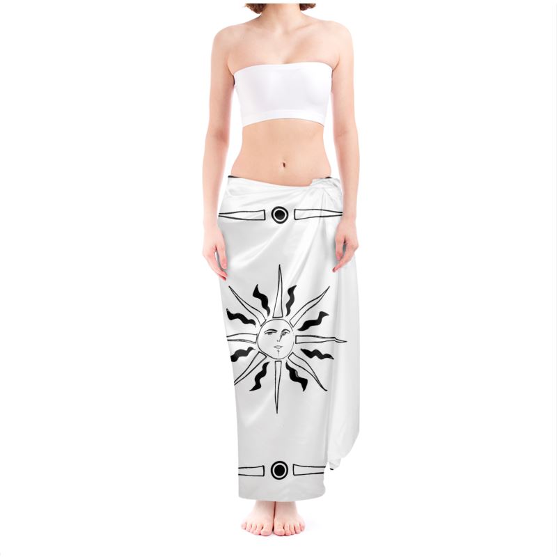 Celestial Silk Pareo in Black & White