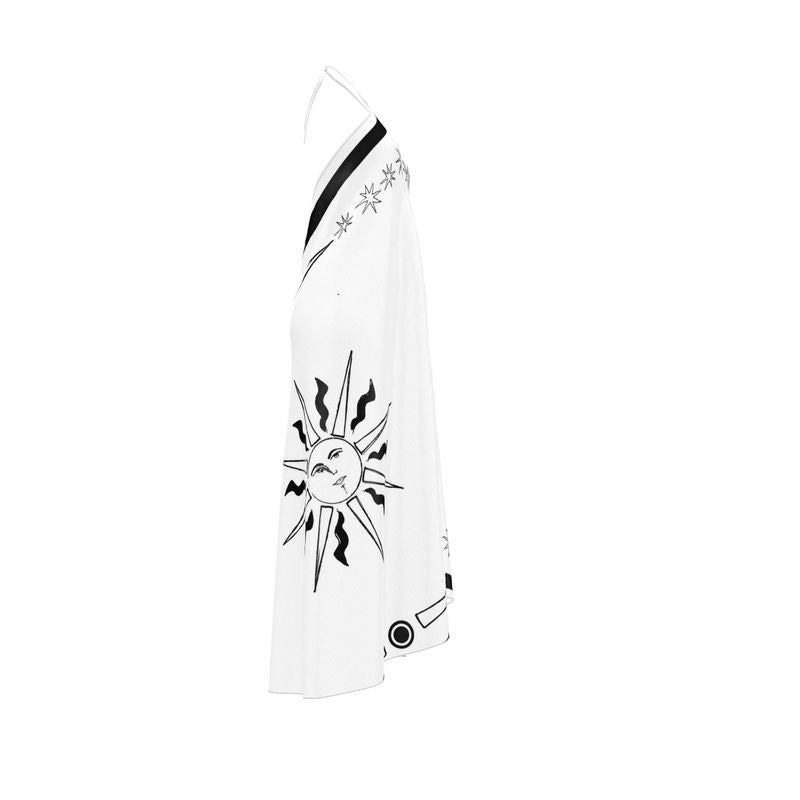 Celestial Silk Halter Maxi Dress