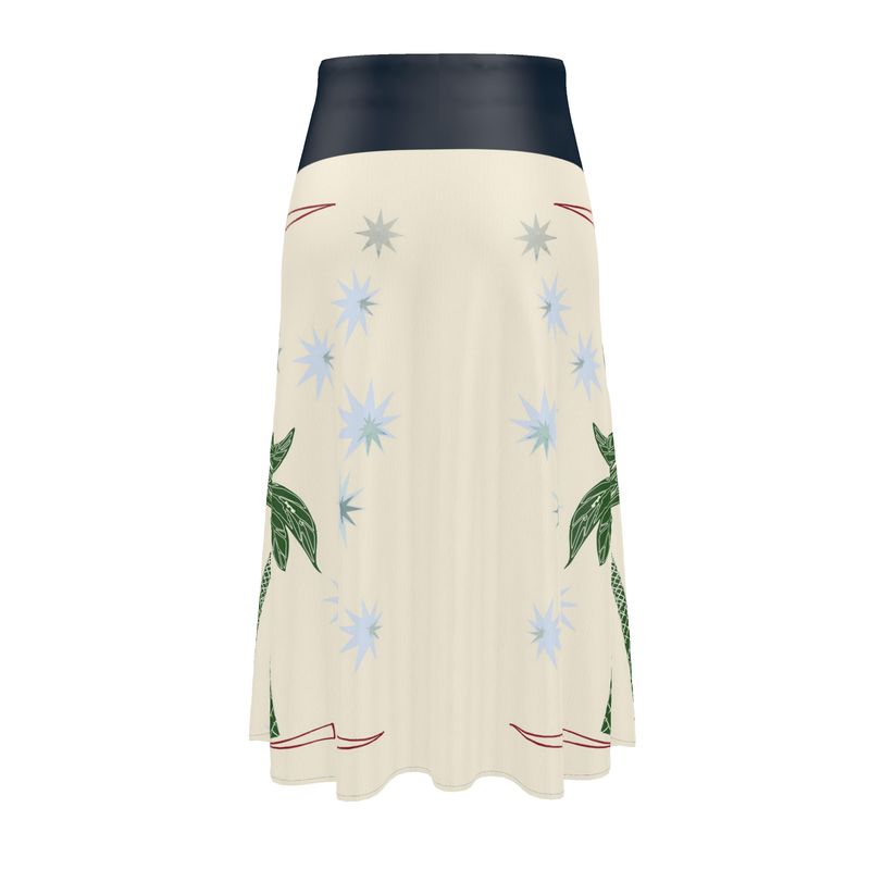 Celestial Palm Midi Skirt