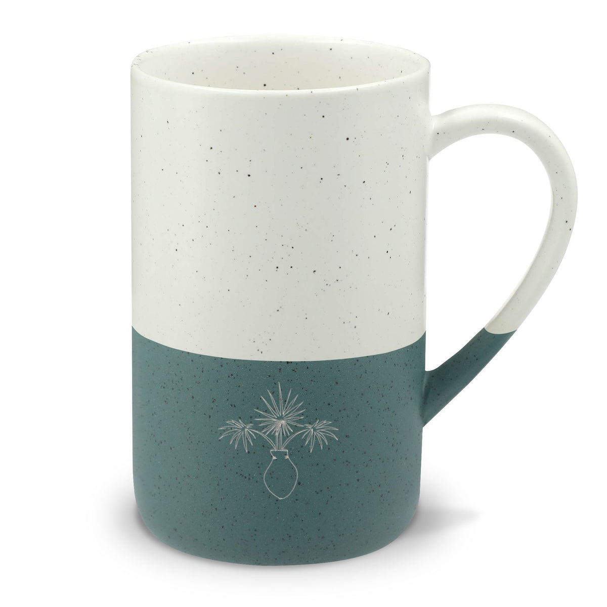 Speckled Ceramic Mug — 13oz Engraved Palmetto in Urn