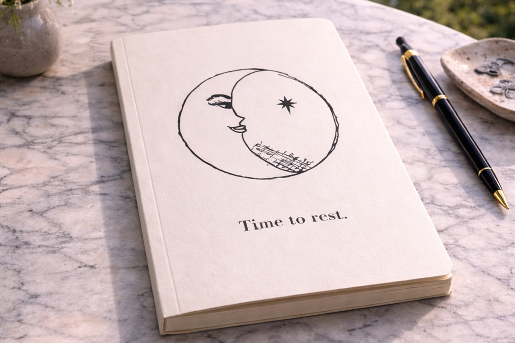 Black & White Celestial Art Notebook- Softcover Luxury Journal