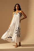 Celestial Silk Halter Maxi Dress