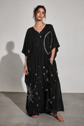 black and white celestial print kaftan