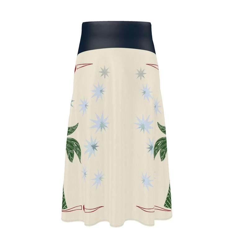Celestial Palm Midi Skirt