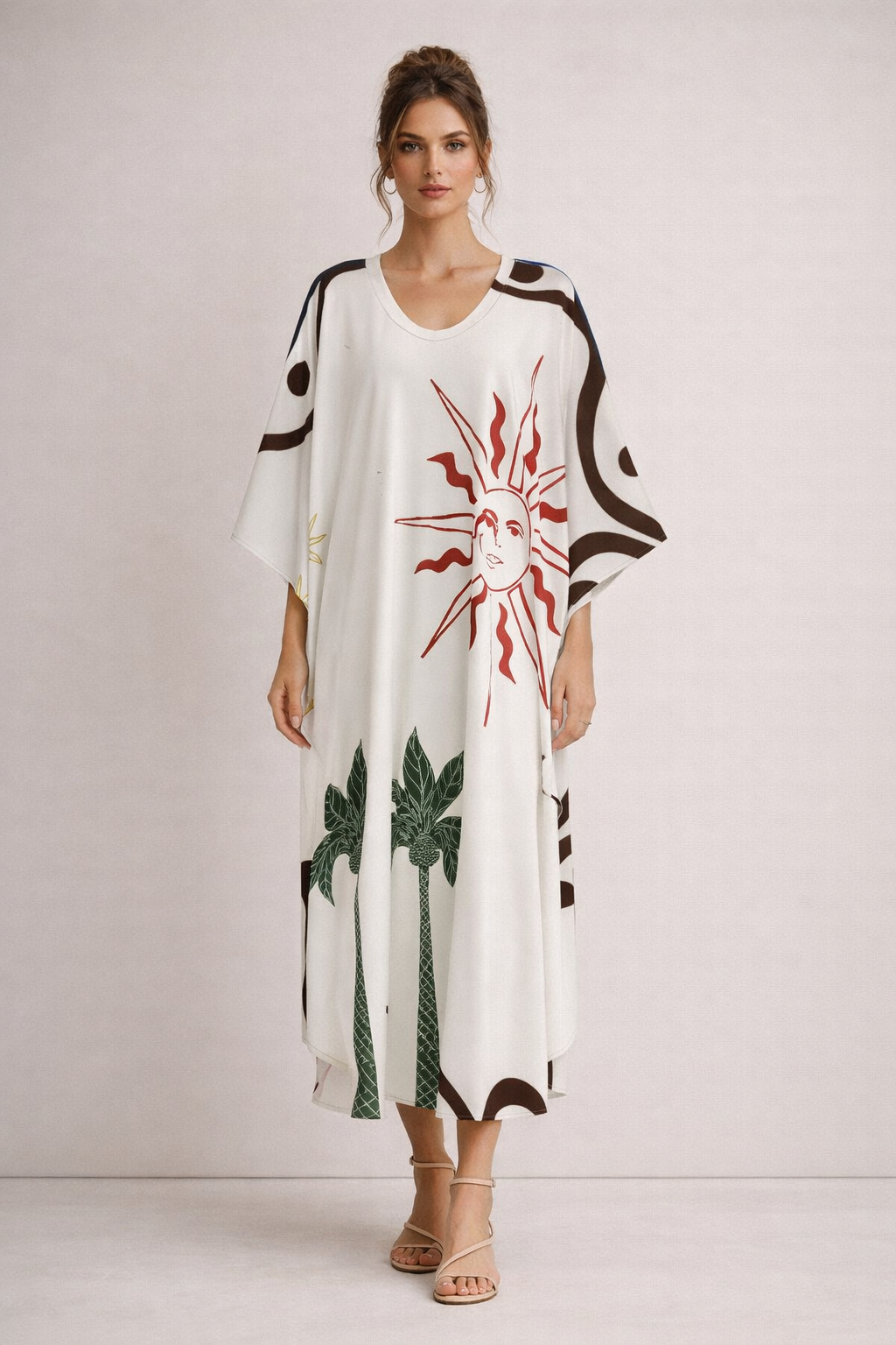 Chestnut and Jewel Silk Celestial Kaftan