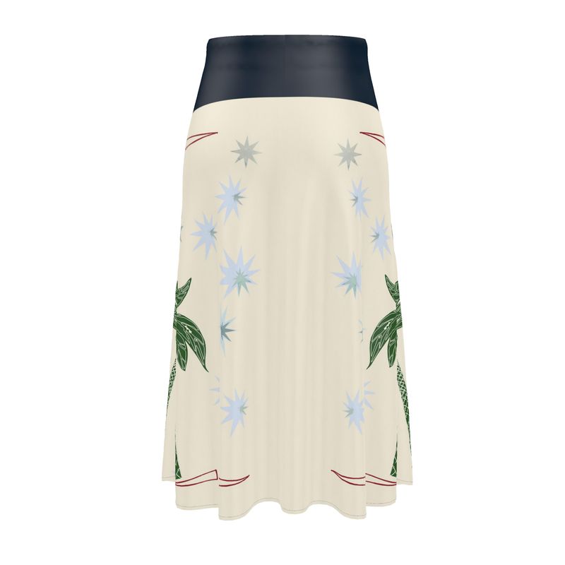 Celestial Palm Midi Skirt