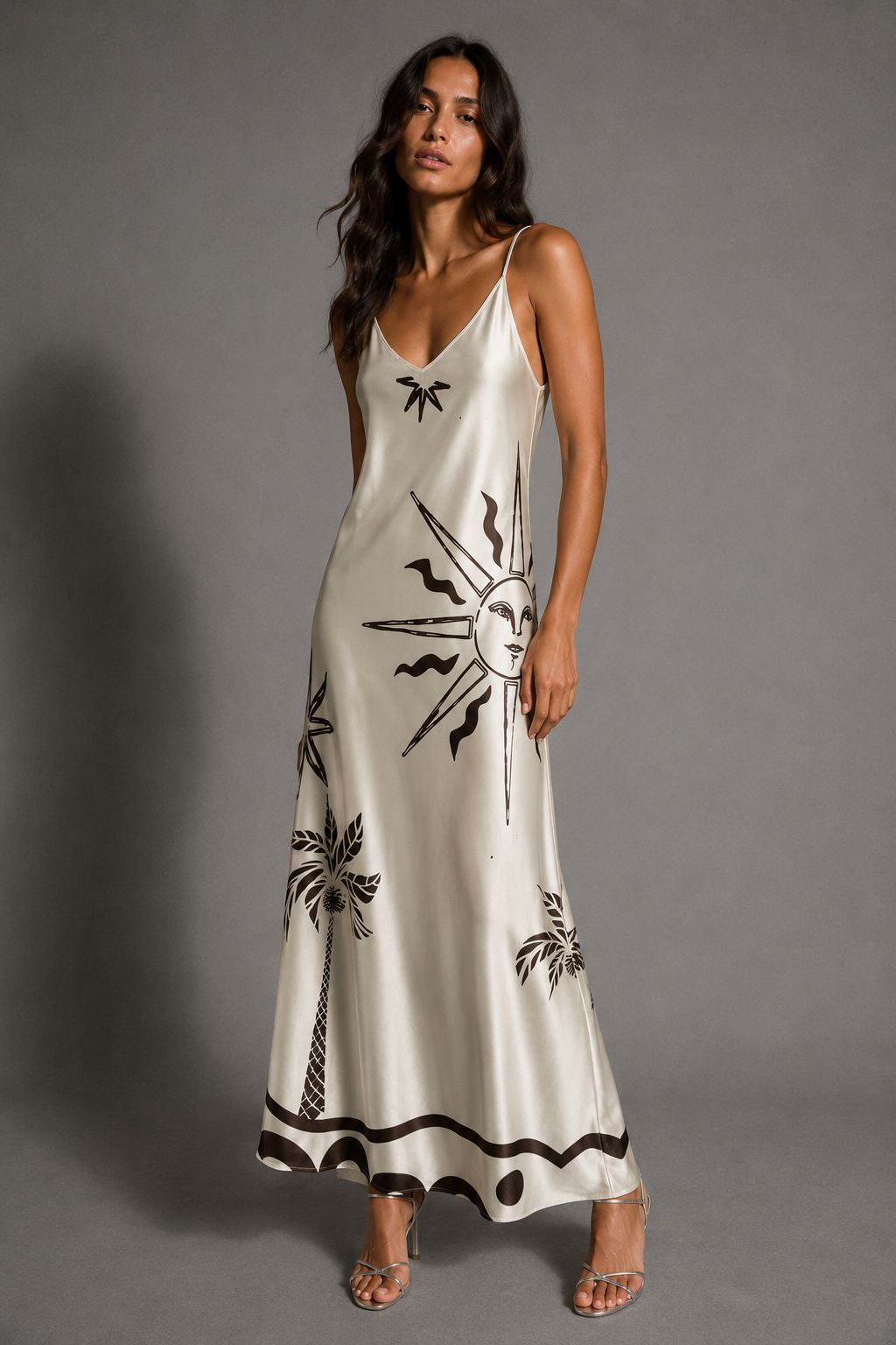 Chestnut Celestial Slip Dress Maxi