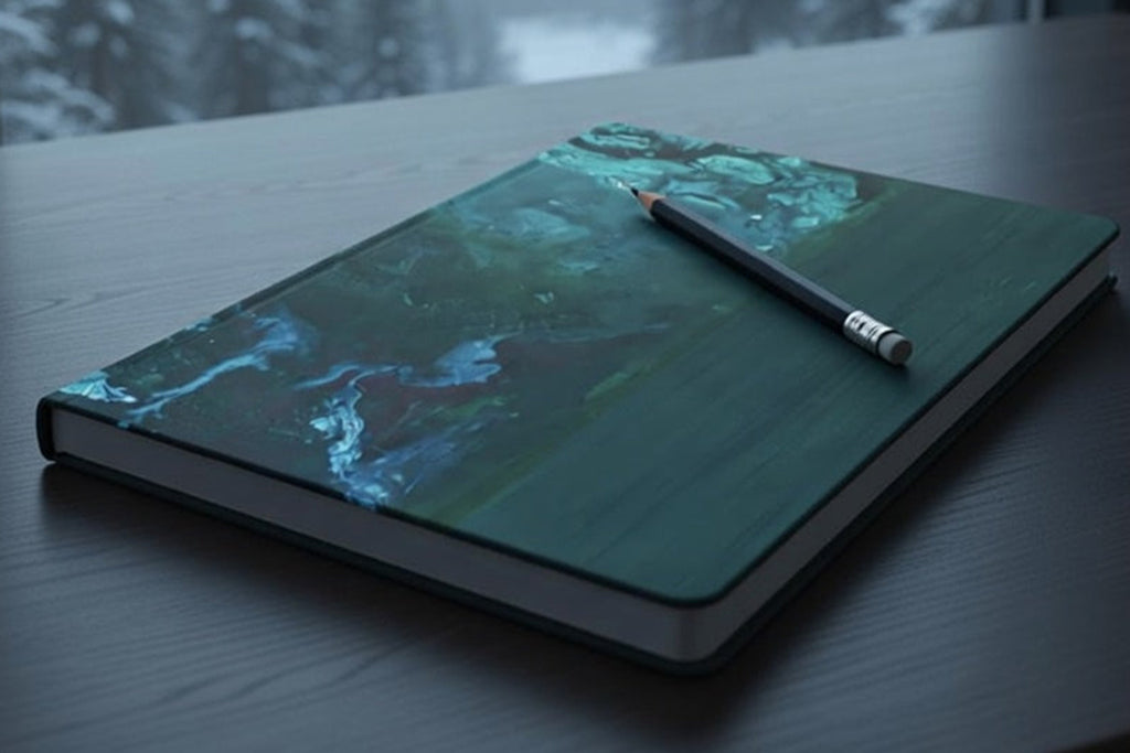 Emerald Green Abstract Art Notebook-Softcover Luxury Journal