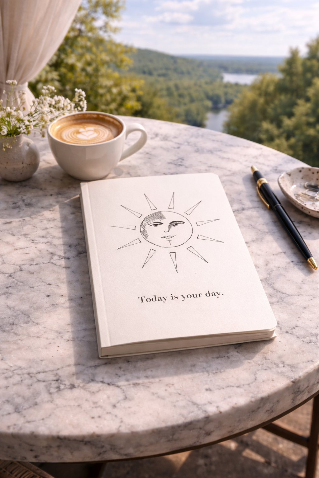 Black & White Celestial Art Notebook- Softcover Luxury Journal