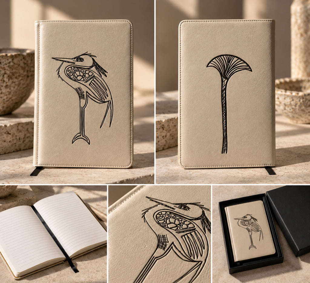Engraved Vegan Leather Journal — Heron & Papyrus Engraving