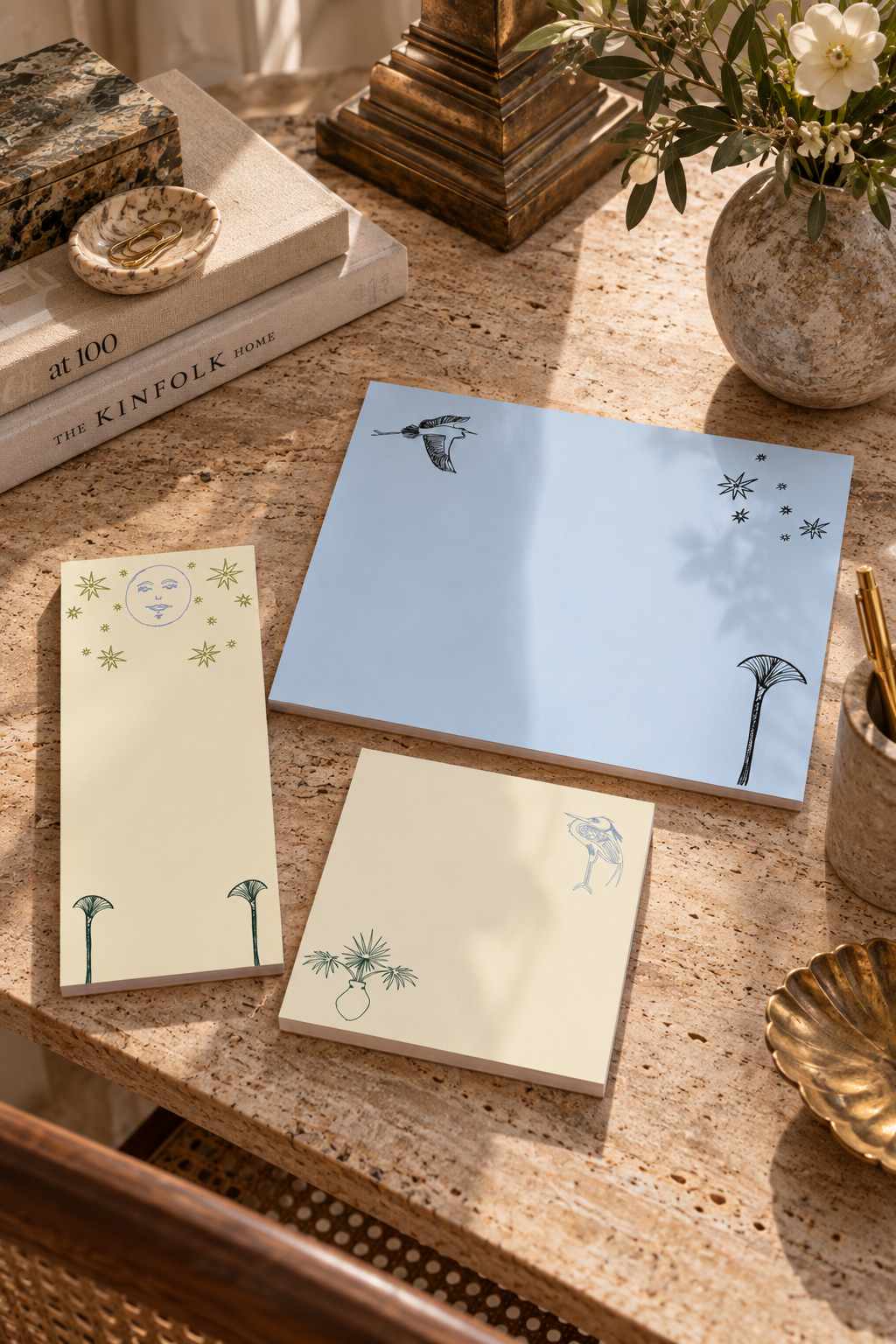 Heron, Stars & Papyrus Notepad