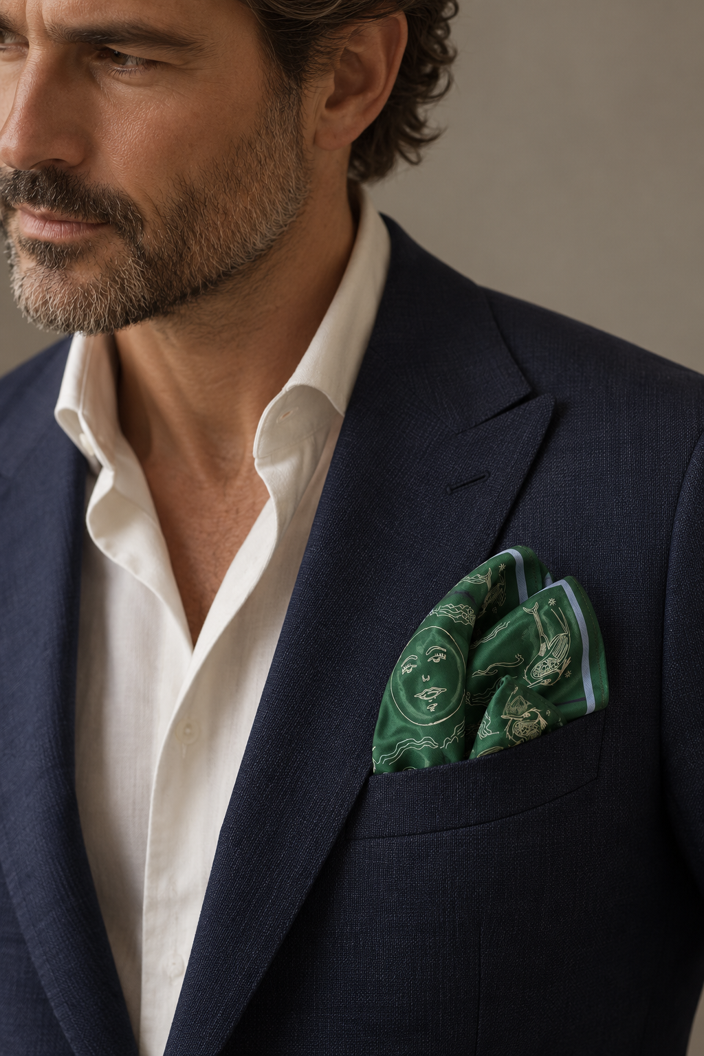 Repose Print Pocket Square