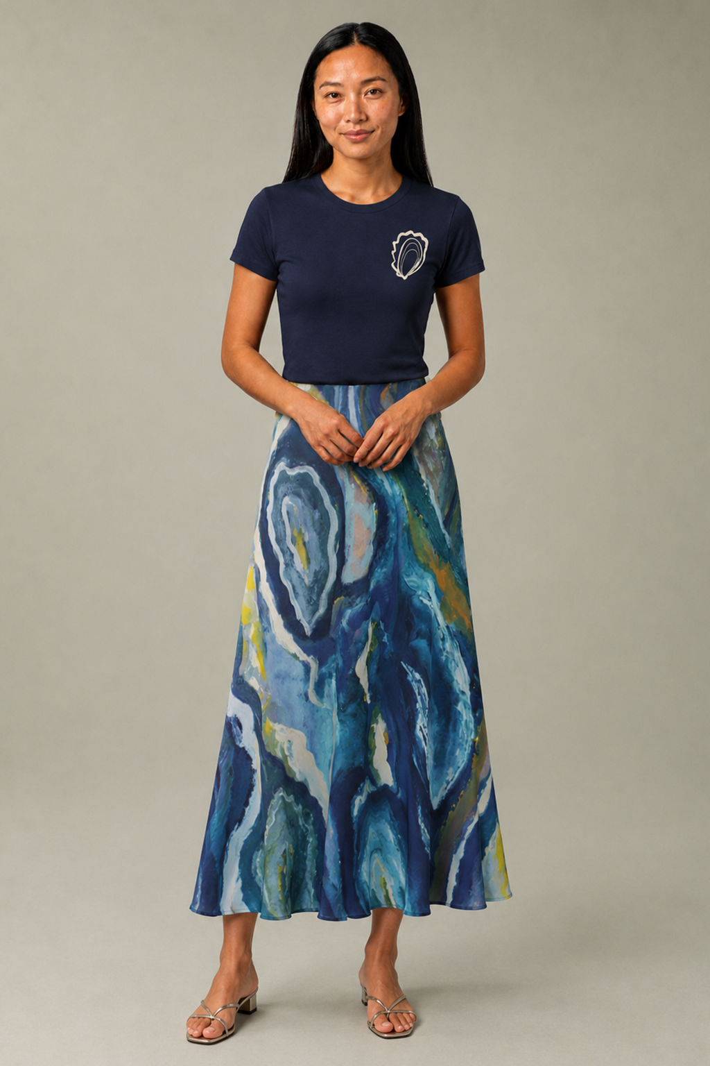 "Origin" Slip Midi Skirt